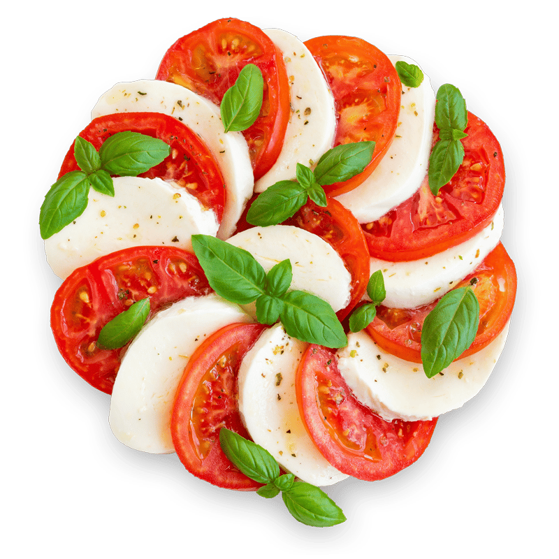 Insalata caprese con pomodori e mozzarella