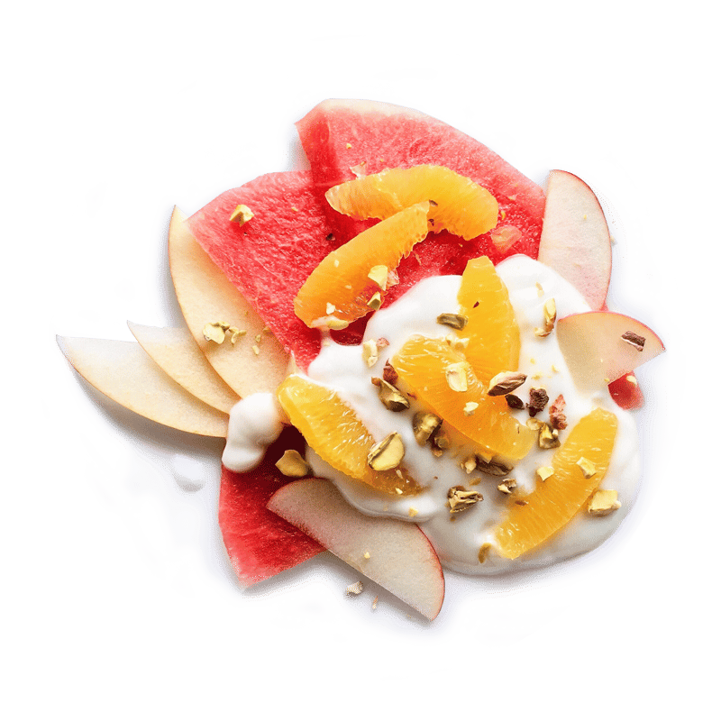 Fruit salad with yogurt
