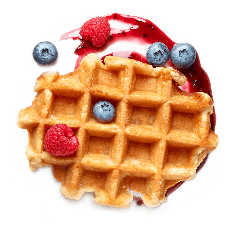 Waffle con frutti rossi